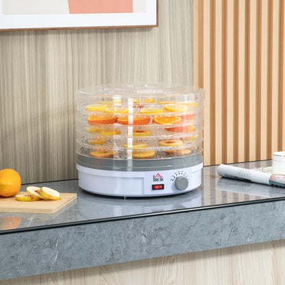 5 Tier Food Dehydrator, 245W Food Dryer Machine with Adjustable Temperature Control for Drying Fruit, Meat, Vegetable, Jerky and Pet Treat, White