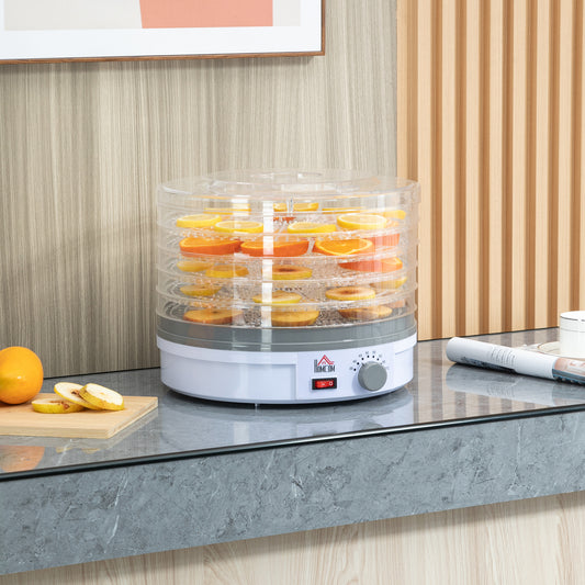 5 Tier Food Dehydrator, 245W Food Dryer Machine with Adjustable Temperature Control for Drying Fruit, Meat, Vegetable, Jerky and Pet Treat, White