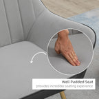 HOMCOM Velvet Armchair, Upholstered Accent Chair with Golden Steel Legs, Modern Vanity Chair for Living Room and Bedroom, Light Grey