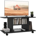 Modern TV Cabinet Stand Storage Shelves Table Mobile Bedroom Furniture Bookshelf Bookcase Black