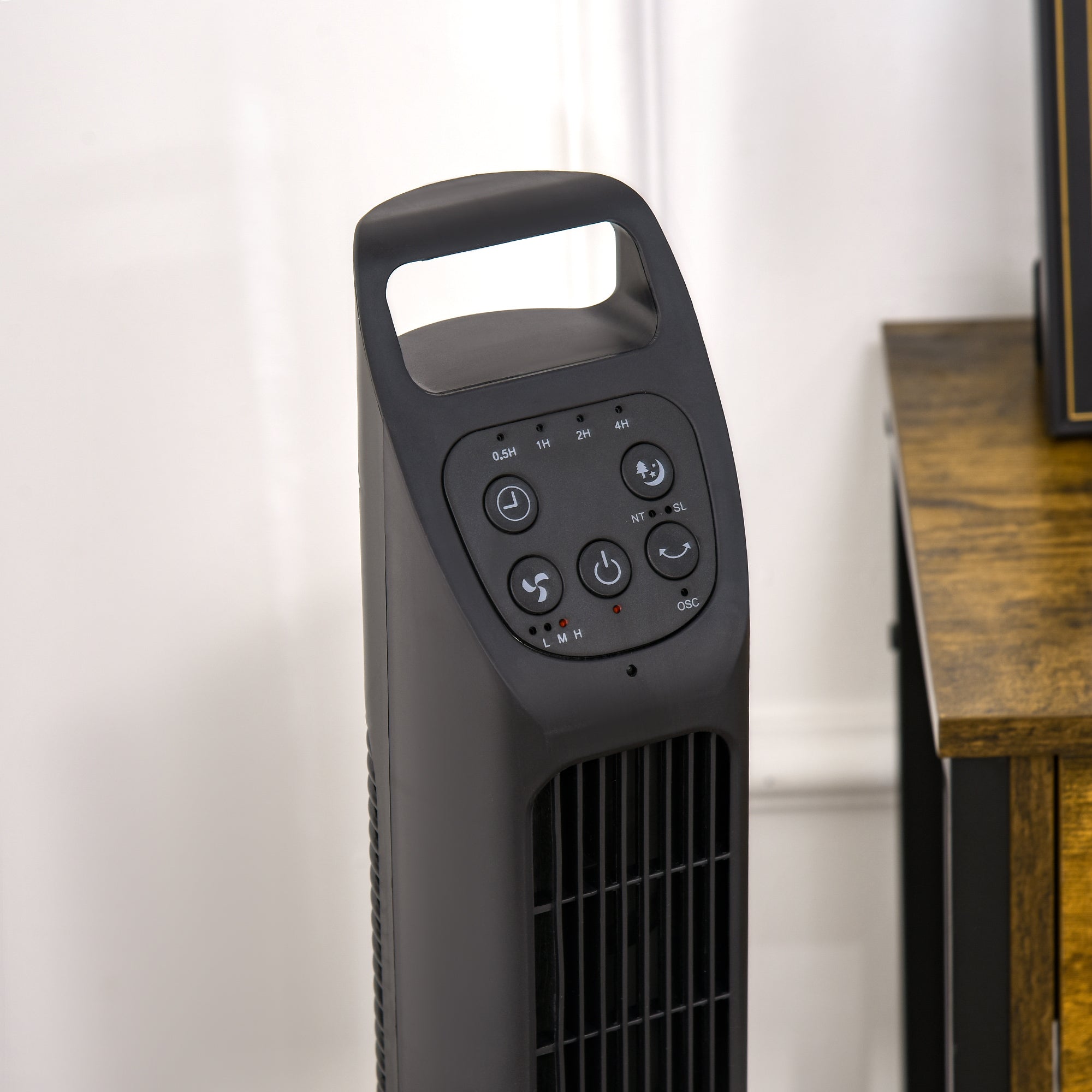 31" Oscillating Tower Fan with Remote Control, 4H Timer, 3 Speed 3 Modes, Quiet Electric Floor Standing Fan for Home Bedroom Office, Black