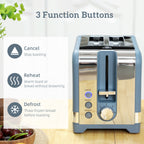 Sleek Textured Kettle and Toaster Set - Blue