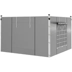 Outsunny Gazebo Side Panels, 2 Pack Sides Replacement, for 3x3(m) or 3x6m Pop Up Gazebo, with Windows and Doors, Light Grey