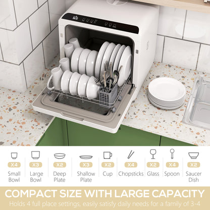 Six-Programme Countertop Dishwasher - White