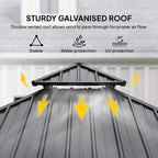Outsunny 3.5 x 3.5m Outdoor Hardtop Gazebo Canopy with Two-tier Metal Roof, Black