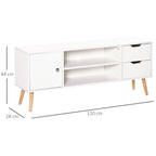 TV Stand for TVs up to 50", TV Console Cabinet with Open Storage Shelf and Drawers for Living Room, Entertainment Room and Bedroom, White