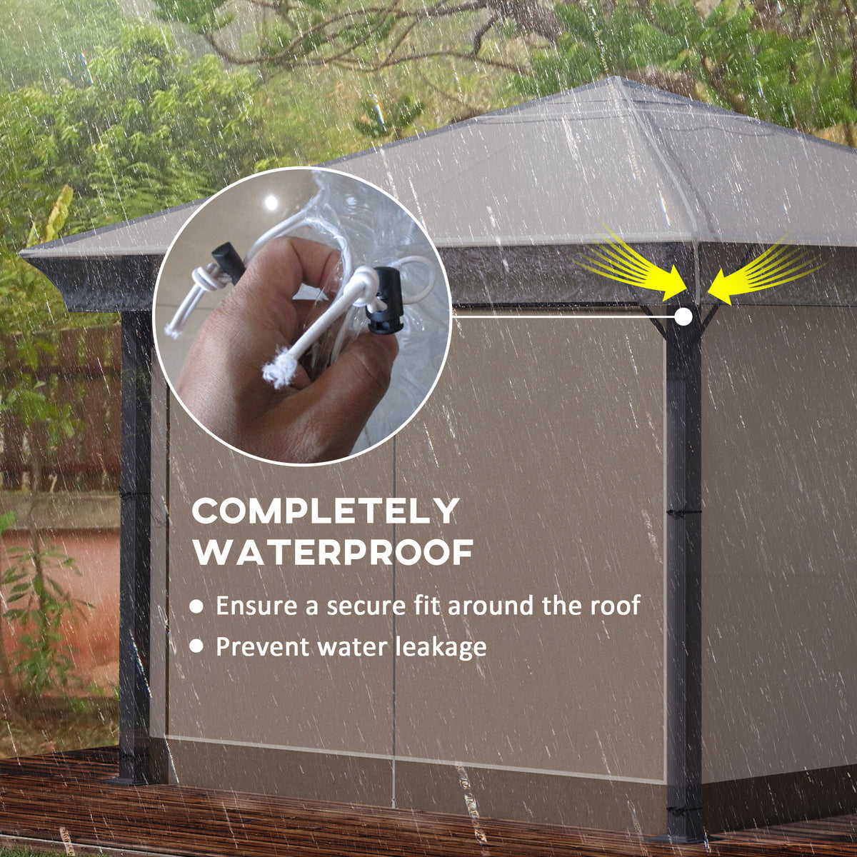 Outsunny 3 x 3 (m) Gazebo Protective Cover, Waterproof Transparent Gazebo Replacement Canopy Cover Top for Canopy and Tent
