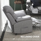 HOMCOM Power Lift Recliner Chair, Electric Lift Chair for Elderly, Overstuffed Linen Fabric Riser and Reclining Armchair with Remote Control, Side Pockets, for Living Room, Grey