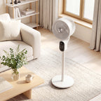 20 dB Silent Standing Fan for Bedroom, 39in Pedestal Fan with Remote, Oscillating, 8 Speeds, Adjustable Height, White