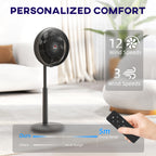 Pedestal Fan with Oscillating, Tilt, Adjustable Height, Black