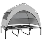 PawHut Portable Elevated Dog Bed with Removable Canopy, Cooling Raised Pet Cot for Large Dogs, 106 x 76 x 94 cm
