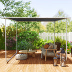 Outsunny 3 x 3(m) Mobile Pergola Kit, Portable Garden Gazebo with Wheels & UV-Resistant Canopy, Dark Grey