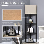 Corner Floor Lamp with Shelves, Tall Standing Lamps for Living Room, with Pull Chain Switch Bulb not Included, Black