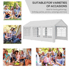 Outsunny 6m x 3m Garden Gazebo Marquee Wedding Shelter Level 4 Wind Protection, White