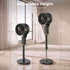 20 dB Silent Standing Fan for Bedroom, 44" Pedestal Fan with 90° Oscillating, 8 Speeds and LED Light, Black