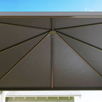 Outsunny 3 x 6m Garden Gazebo with Extendable Awning and Wheels, UPF30+ Metal Gazebo Canopy Shelter for BBQ, Dark Grey
