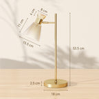 Modern Table Lamp, Bedside Lamp with Adjustable Flower-Shaped Head and E27 Socket for Living Room Bedroom Study, Bulb Not Included, Gold Tone