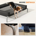 PawHut Elevated Dog Bed with Removable Bolsters, Raised Dog Bed for Medium Breeds, Portable Indoor & Outdoor Pet Cots, Black