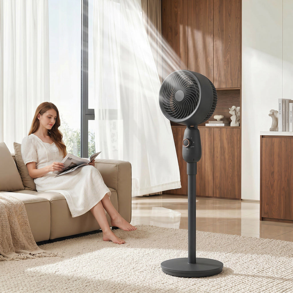 Pedestal Fan, Powerful Air Circulator, 36 Inch Floor Standing Fan with 3 Speed Settings, 70° Oscillating for Bedroom, Home and Office, Black