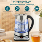 Electric Kettle, 1.7L Fast Boil 3KW Water Kettle with UK Strix Thermostat, Tea Infuser, Keep Warm Function