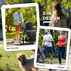 PawHut Foldable Pet stroller, Dog Buggy with Three Wheels, for Small/Medium Dogs, Grey