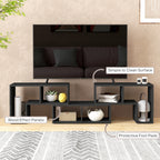 Three-Block Modular TV Stand - Black Wood-Effect