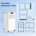 8000 BTU Air Conditioning Unit, 3-in-1 Portable Air Conditioner, Dehumidifier, Cooling Fan with Remote Control, Digital Display, 2 Speeds, 24H Timer, Window Venting Kit, 18m²