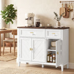 HOMCOM Modern Sideboard with 3 Doors, 2 Drawers and Adjustable Shelves, White