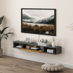 140 cm Floating TV Stand with Storage - Charcoal Grey