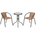Outsunny 3 Pieces Rattan Bistro Set - Brown