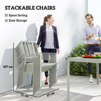 Outsunny Garden Table and Chairs for 6, 7 Pieces Garden Furniture Set with Table, 6 Stackable Chairs and Umbrella Hole Light Grey