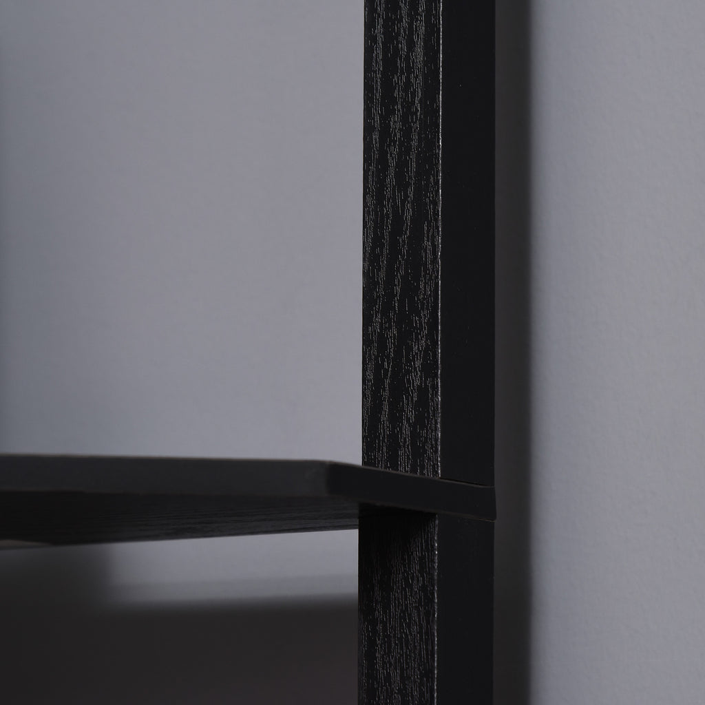 Corner Floor Lamp with Shelves, Tall Standing Lamps for Living Room, with Pull Chain Switch Bulb not Included, Black