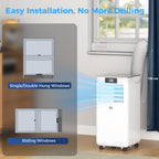 7000 BTU Air Conditioning Unit, 3-in-1 Portable Air Conditioner, Dehumidifier, Cooling Fan with Remote Control, LED Display, 2 Speeds, 24H Timer, Window Venting Kit, 15m²