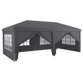 Outsunny Outsunny 3 x 6 m Garden Pop Up Gazebo, Wedding Party Tent Marquee, Water Resistant Awning Canopy with Sidewalls, Windows, Carry Bag, Grey