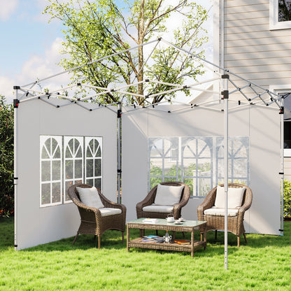 Outsunny Gazebo Side Panels, Sides Replacement with Window for 3x3(m) or 3x4m Pop Up Gazebo, 2 Pack, White