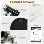 Stand Mixer, 6L 1400W Tilt-Head Food Mixer with 11 Speeds, Pulse & Fermentation Function, LED Display, Black