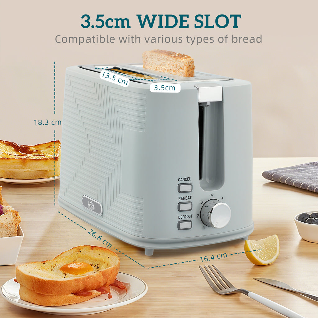 Modern Kettle and Toaster Set - Grey