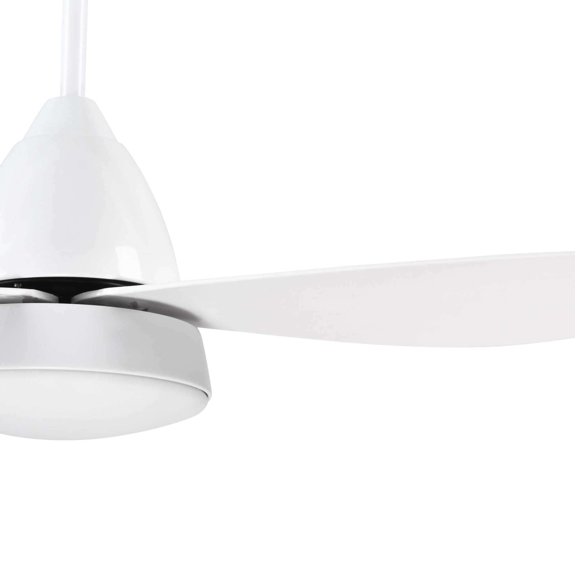 Modern Ceiling Fan with Light, 48-Inch White Small Fans for Bedroom Indoor, Reversible Flush Mount Low Profile Ceiling Light with Remote Control, 3 Blades, 6 Speeds, Timer