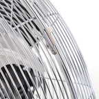 18" Chrome Metal Floor Fan with Tilting, High Velocity, 3 Speed, Portable Gym Fan for Home Office, Silver