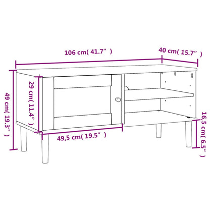 Senja Pinewood Tv/ Media Unit  - 106cm