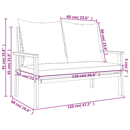 Nuvik Acacia 2 Seater Garden/ Patio Set - 100cm
