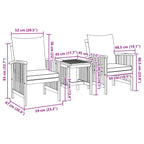 Kron Acacia 3 Piece Garden/Patio Set - 45cm