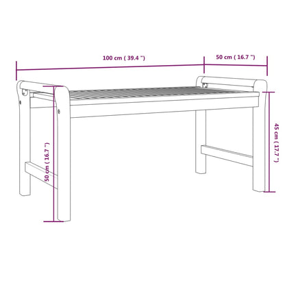 Skura Garden 2 Seater Bench - Acacia Wood - 100cm