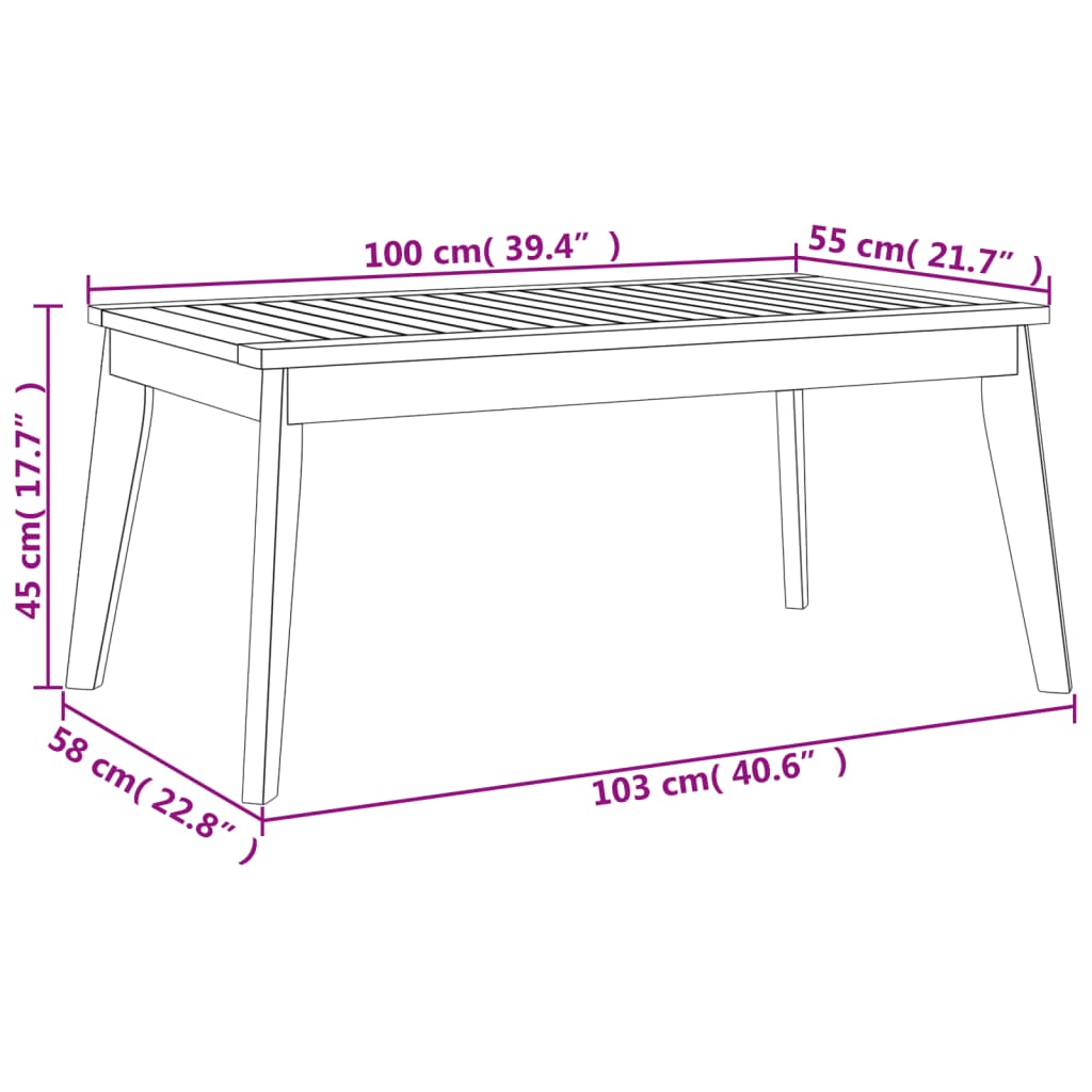 Nuvik Acacia 2 Seater Garden/ Patio Set - 100cm