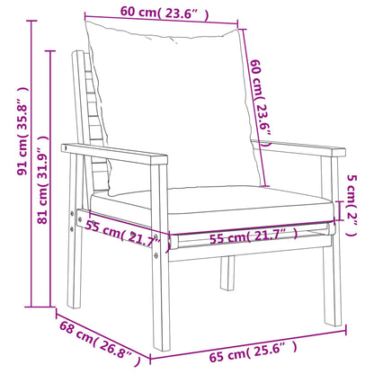 Finnek 4 Seat Garden/ Patio Set - Acacia Wood - 100cm