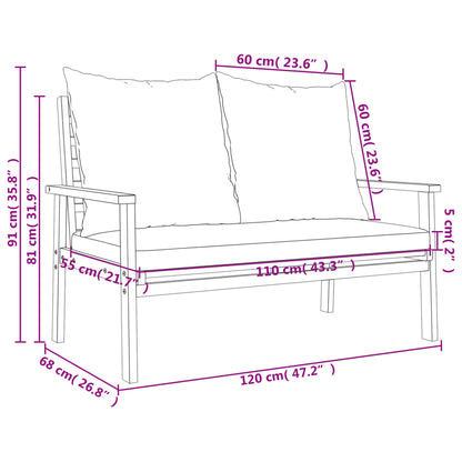 Finnek 4 Seat Garden/ Patio Set - Acacia Wood - 100cm