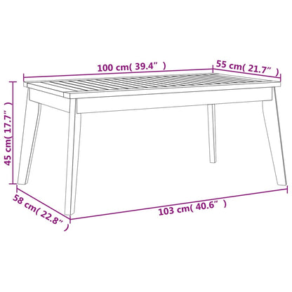 Finnek 4 Seat Garden/ Patio Set - Acacia Wood - 100cm