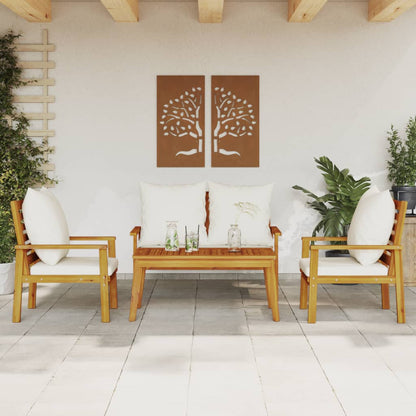 Finnek 4 Seat Garden/ Patio Set - Acacia Wood - 100cm