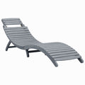 Velka Grey Sun Lounger - Acacia Wood - 190cm Foldable