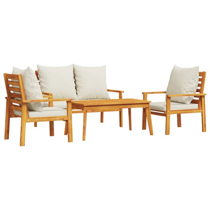 Finnek 4 Seat Garden/ Patio Set - Acacia Wood - 100cm